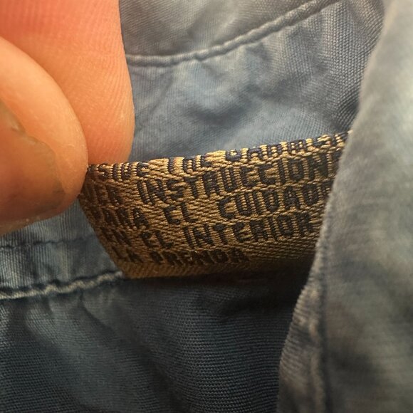 Roper Mens Western Long Sleeve Blue Shirt Size XL Button Front - Picture 7 of 7